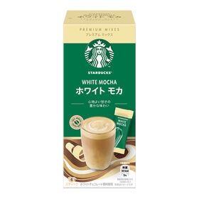 【4袋×18箱】STARBUCKS スターバックス ネスレ プレミアム ミックス【ホワイト モカ】 | コーヒーとミルクにホワイトチョコの風味を組み合わせ、やわらかな泡がのった心地よい甘さ。