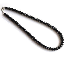 ブラックスピネル ネックレス カット 7mm スピネル メンズ 50cm