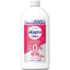 チャーミー マジカ 速乾+カラッと除菌 ピーチの香りつめかえ用　530ML×15点セット | つけおき酵素分解でこびりつき・油汚れもゴシゴシ0へ！