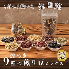 【3kg(300g×10袋)】煌めき9種の国産煎り豆ミックス | ヘルシーなおつまみ・おやつに！ナッツより低カロリー！無塩・無添加・素焼き・もちろん国産★