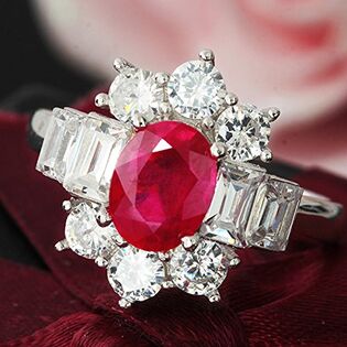 【17号】大粒2ct 天然ルビー ブリリアントデザインリング【鑑別書付】GE